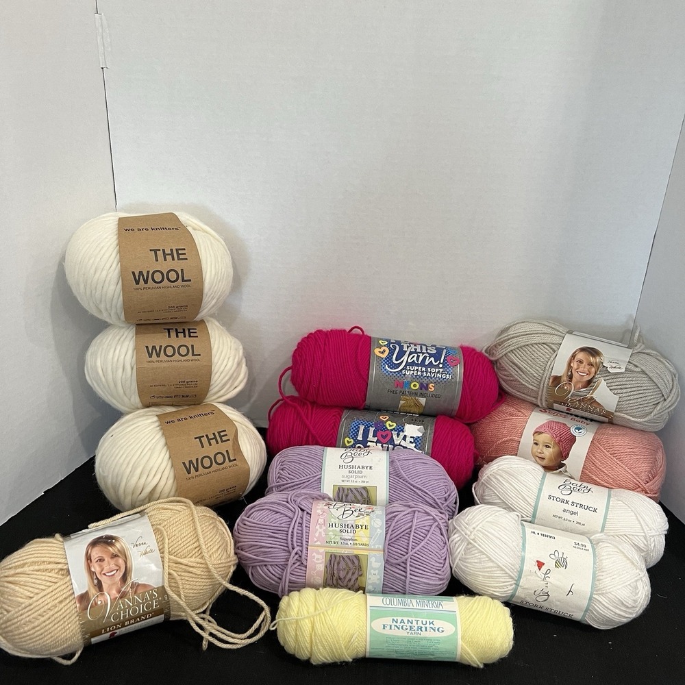 Mixed Yarn Lot We Are Knitters The Wool Lion Brand Vanna's Choice 13 Skeins